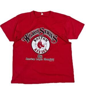 Vintage Boston Red Sox Single Stitch T-Shirt 1986 AL Champions USA Screen Stars